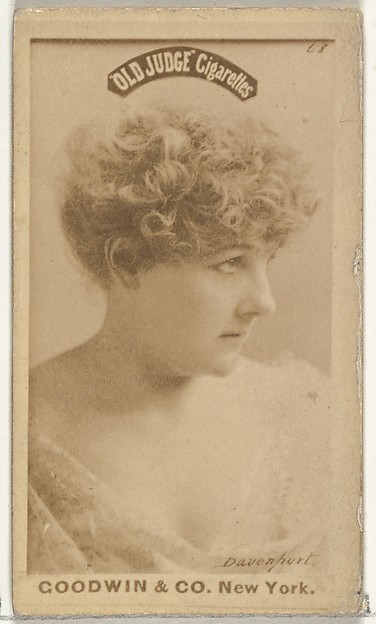 Davenport, from the Actors and Actresses series (N171) for Old Judge Cigarettes
