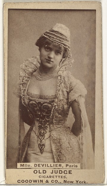Mlle. Devillier, Paris, from the Actors and Actresses series (N171) for Old Judge Cigarettes
