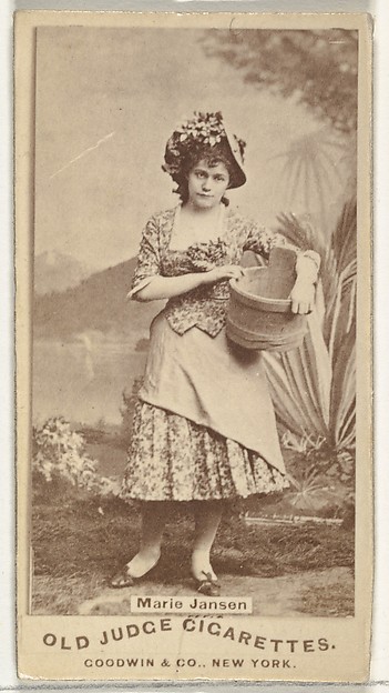 Marie Jansen, from the Actors and Actresses series (N171) for Old Judge Cigarettes
