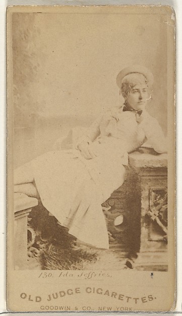 Ida Jeffries, from the Actors and Actresses series (N171) for Old Judge Cigarettes