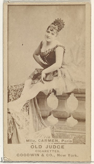 Mlle. Carmen, Paris, from the Actors and Actresses series (N171) for Old Judge Cigarettes