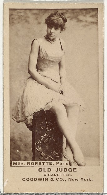 Mlle. Norette, Paris, from the Actors and Actresses series (N171) for Old Judge Cigarettes