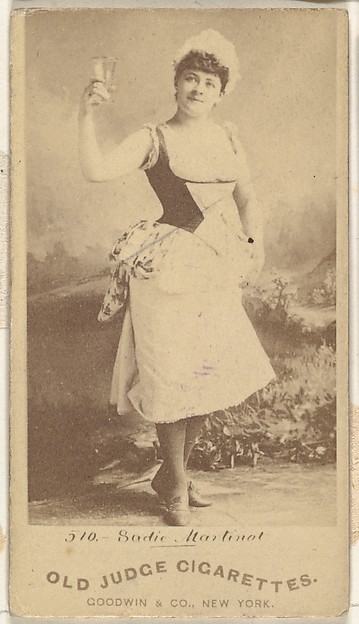 Sadie Martinot, from the Actors and Actresses series (N171) for Old Judge Cigarettes