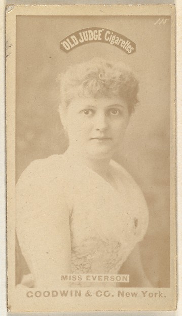Miss Everson, from the Actors and Actresses series (N171) for Old Judge Cigarettes