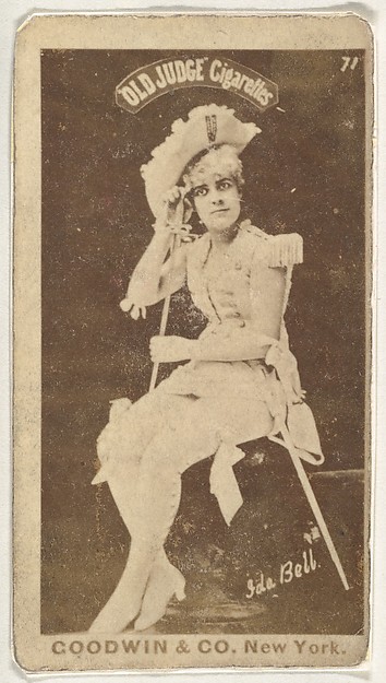 Ida Bell, from the Actors and Actresses series (N171) for Old Judge Cigarettes