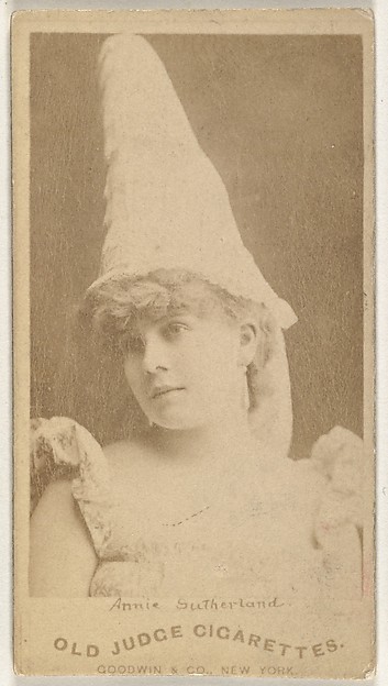 Annie Sutherland, from the Actors and Actresses series (N171) for Old Judge Cigarettes