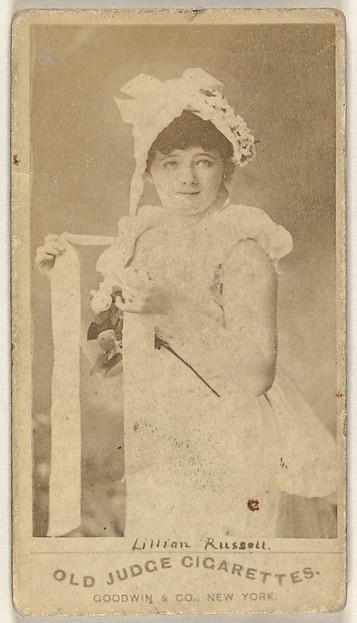 Lillian Russell, from the Actors and Actresses series (N171) for Old Judge Cigarettes