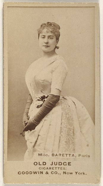 Mlle. Baretta, Paris, from the Actors and Actresses series (N171) for Old Judge Cigarettes