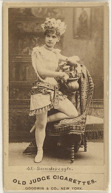 Sundereggle, from the Actors and Actresses series (N171) for Old Judge Cigarettes