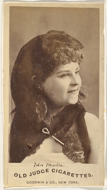 Ida Mulle, from the Actors and Actresses series (N171) for Old Judge Cigarettes