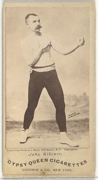 Jake Kilrain, from the Celebrities and Prizefighters series (N174) for Gypsy Queen Cigarettes
