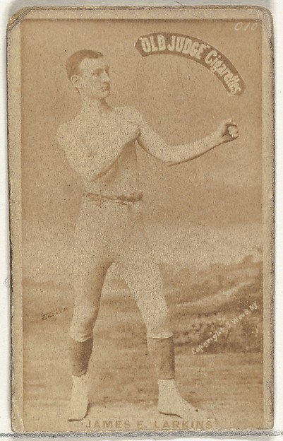 James E. Larkins, from the Celebrities and Prizefighters series (N174) for Old Judge Cigarettes