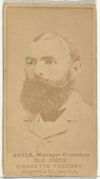 Boyle, Manager of the Cricketers, from the Celebrities and Prizefighters series (N174) for Old Judge Cigarettes