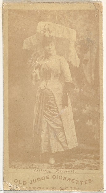 Lillian Russell, from the Actors and Actresses series (N171) for Old Judge Cigarettes