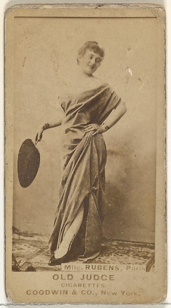 Mlle. Rubens, from the Actors and Actresses series (N171) for Old Judge Cigarettes
