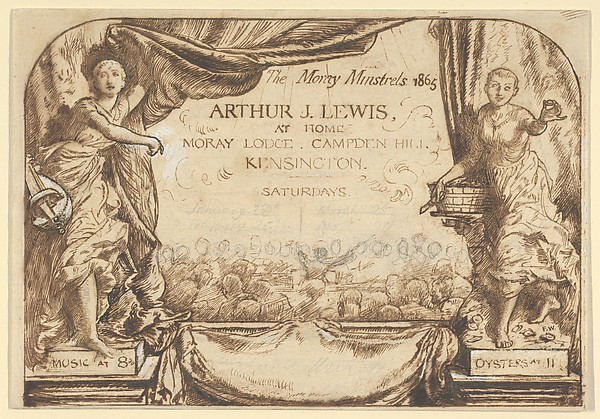 The Moray Minstrels (Design for Invitation card of Arthur James Lewis) by Frederick Walker, The Metropolitan Museum of Art
