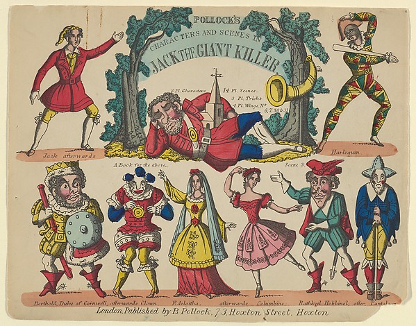 Characters and Scenes, from Jack and the Giant Killer, Plate 1 for a Toy Theater