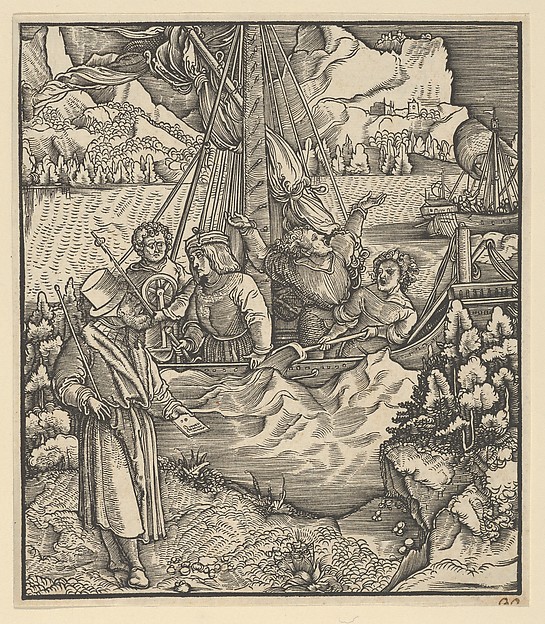 Unfalo Endangering Theuerdanck's Ship, from Theuerdanck