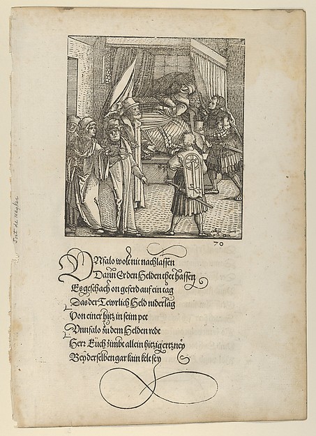 Hans Schäufelein, Theuerdanck on his Sickbed, from "Theuerdanck"