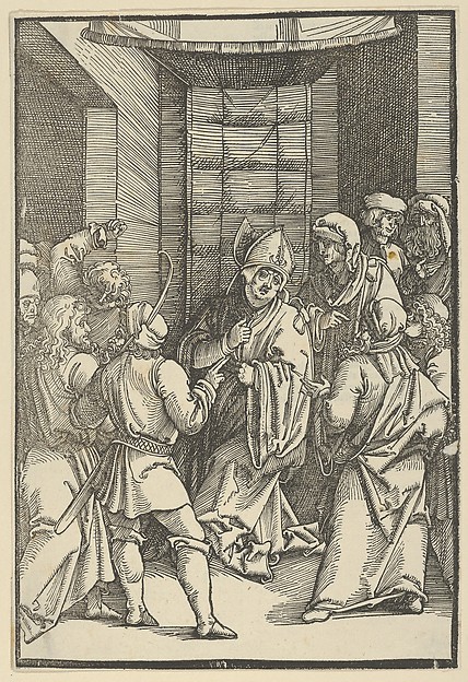 Christ before Caiaphas, from Speculum passionis domini nostri Ihesu Christi by Hans Schäufelein