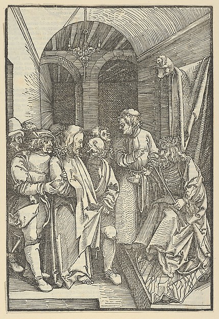 Christ before Herod in a Hall, from Speculum passionis domini nostri Ihesu Christi by Hans Schäufelein