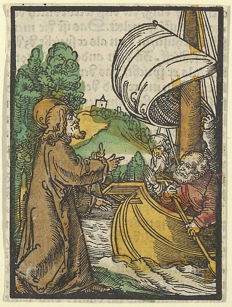 Christ Calming the Storm on Lake Tiberias, from Das Plenarium by Hans Schäufelein