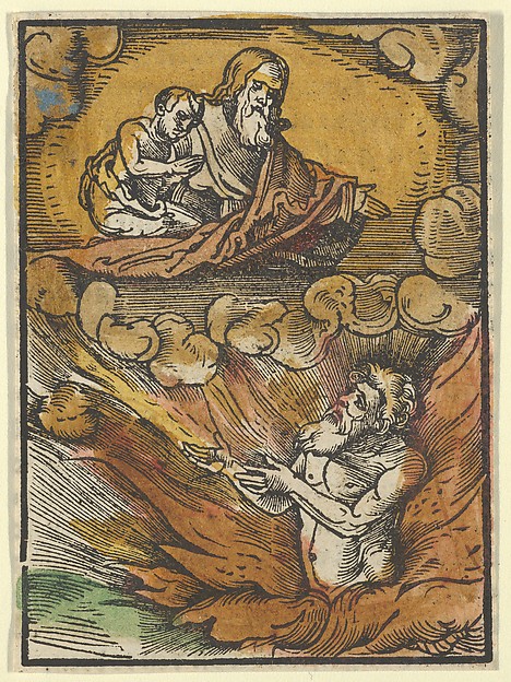 The Rich Man in Hell and the Poor Lazarus in Abraham's Lap, from Das Plenarium by Hans Schäufelein