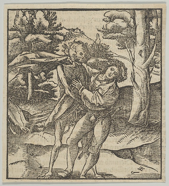 A Young Man Seized by Death, from Hymmelwagen auff dem, wer wol lebt...