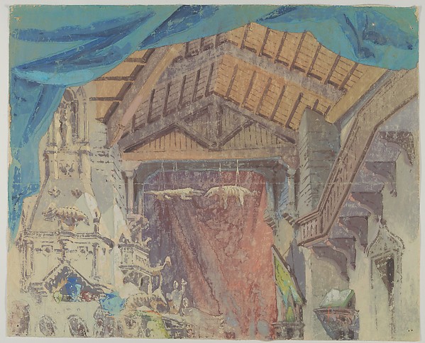 Theatre set with alchemist's workshop