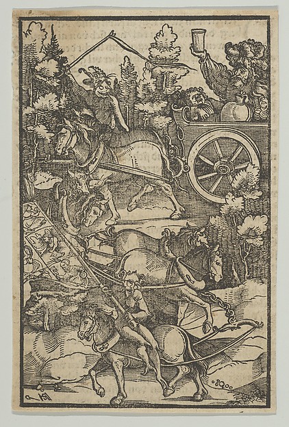 The Drunken Man on a Chariot on his Way to Hell, from Hymmelwagen auff dem, wer wol lebt...