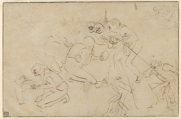 Studies for an Adoration of the Shepherds by Adriaen Brouwer