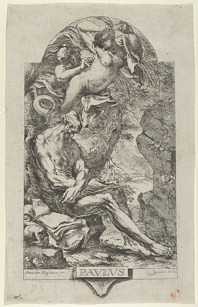 Saint Paul of Thebes tempted by a demon, after Magnasco by Bartolommeo Gazalis