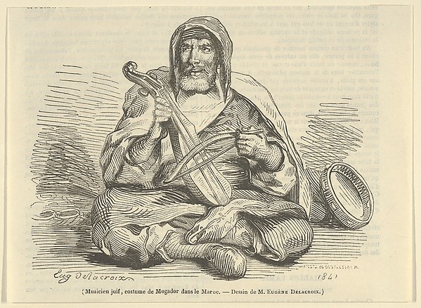 Jewish Musician in Mogador Costume, Morocco, from "Le Magasin Pittoresque"
