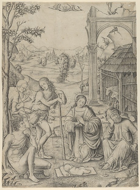 The Adoration of the Shepherds by Marcantonio Raimondi