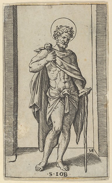 Saint Job, wearing a cloak, from "Piccoli Santi" (Small Saints)