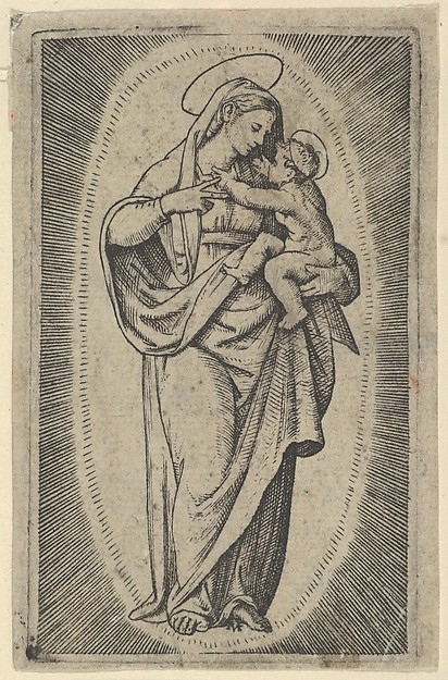 The Virgin holding the Christ Child by Marcantonio Raimondi