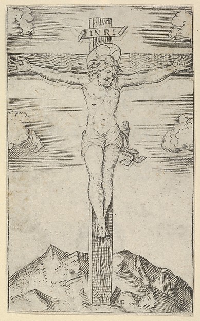 Christ on the Cross, from "Piccoli Santi" (Small Saints) by Marcantonio Raimondi