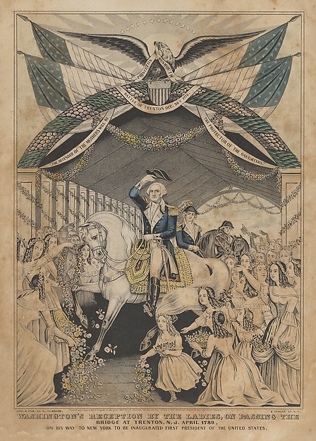 Washington's Reception by the Ladies on Passing the Bridge at Trenton, N.J., April 1789, on His Way to New York to be Inaugurated First President of the United States
