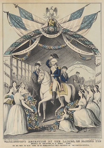 Washington's Reception by the Ladies on Passing the Bridge at Trenton, N.J., April 1789, on His Way to be Inaugurated First President of the United States