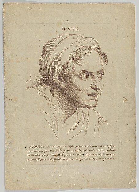 Desire (from "Heads Representing the Various Passions of the Soul; as they are Expressed in the Human Countenance: Drawn by that Great Master Monsieur Le Brun")