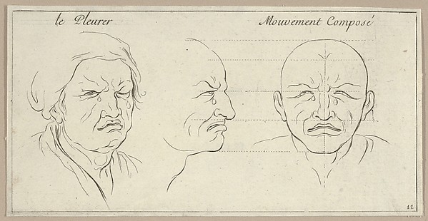 Le Pleurer and mouvement composé (from Caractères des passions, gravés sur les desseins de l'illustre Monsieur le Brun)