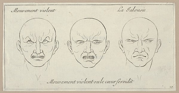 Mouvement Violent, Mouvement violent ou le coeur seroidit, La Jalousie (from Caractères des passions, gravés sur les desseins de l'illustre Monsieur le Brun)