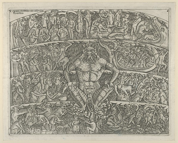 Anonymous, Italian, Florentine, 15th century, The Inferno according to Dante, after the Last Judgement fresco in the Campo Santo, Pisa