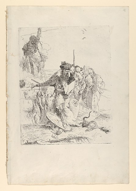 Six people watching a snake, from the Scherzi