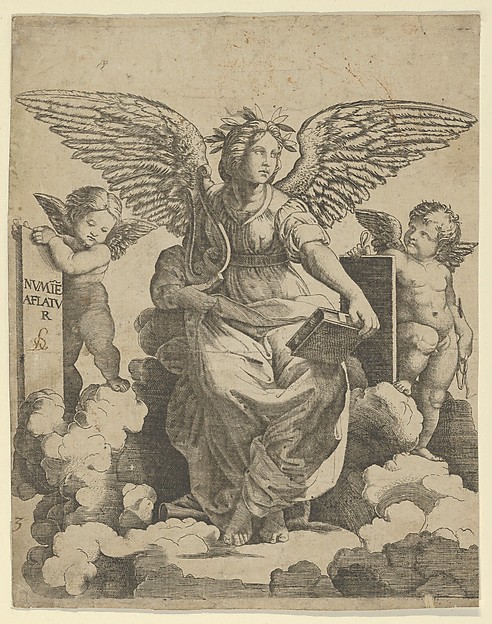 Poetry personified as a winged woman