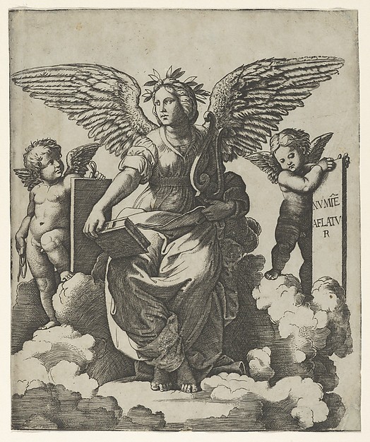 Poetry personified as a winged woman