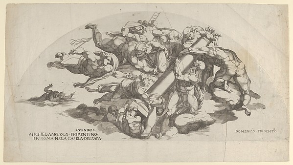 Group from the Last Judgment, Angels Carrying the Column of the Flagellation and the Sponge and Ladder of the Crucifixion