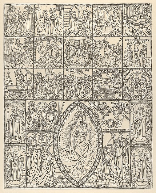 The Fifteen Mysteries and the Virgin of the Rosary (Modern Impression)