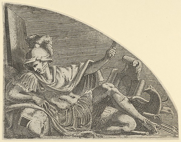 Mars seated on his Trophies
