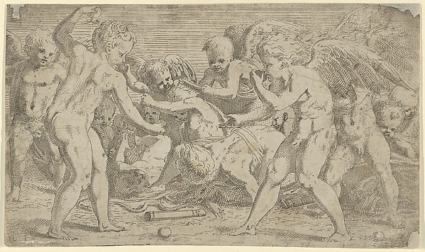 Putti playing